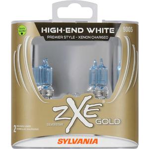 SYLVANIA - 9005 (HB3) SilverStar zXe GOLD High Performance Halogen Headlight Bulb - Bright White Light Output, Best HID Alternative, Xenon Charged Technology (Contains 2 Bulbs)