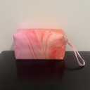 Beauty Cosmetic Case Tie Dye Pink Orange Makeup Travel Bag