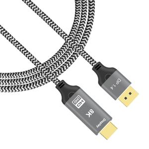 8K DisplayPort to HDMI Cable, (DP to HDMI 4K 120Hz 8K 30Hz Cable) Uni-Directional Display Port to HDMI Monitor Converter Compatible. Male to Female (8K 30Hz Cable)