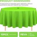 10 Pack Premium Disposable Plastic Tablecloth 84" Round Table Cover for Birthdays Weddings Christmas Anniversary Buffet Table (Lime Green)