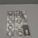 Minetom Curtain Lights, 300 LED Dimmable Fairy Lights with Remote and Timer, 8 Modes, USB Powered String Lights for Room Wall Party Xmas Indoor Decor, Blue & White (1 Pack)