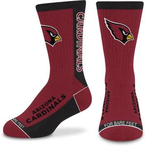 For Bare Feet NFL Unisex Kids Nfl Mvp Crew Sock Youth (Red)