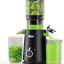 Juicer Machines with Large Feed Chute, Professional Hands Free Cold Press Juicer For Whole Fruits & Vegetables, Self Feeding for Juice Extractor Machine, Easy to Clean (Carbon Black)