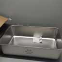 Stainless Steel Cat Litter Box High Side Cats Toilet Metal Kitten Litter Pan, Pet Cleaning Tool for Big and Small Cats, Rabbits, Splash-Proof and Non-Stick Cat Poop Box odorless 23.6"x15.7"x7.9", Silver