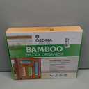 6 IN 1 Bamboo Baggie Organizer for Drawer with Labels, Expandable Storage Bag Organizer with Aluminum Foil and Saran Wrap Cutter Compatible with Quart, Gallon, Sandwich and Snack Size Bags