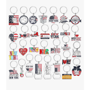 Landical 30 Pcs Silver Us City State Souvenirs Gifts Chicago Metal Keychain Nyc Keychains Florida Gifts Texas Bulk Travel
