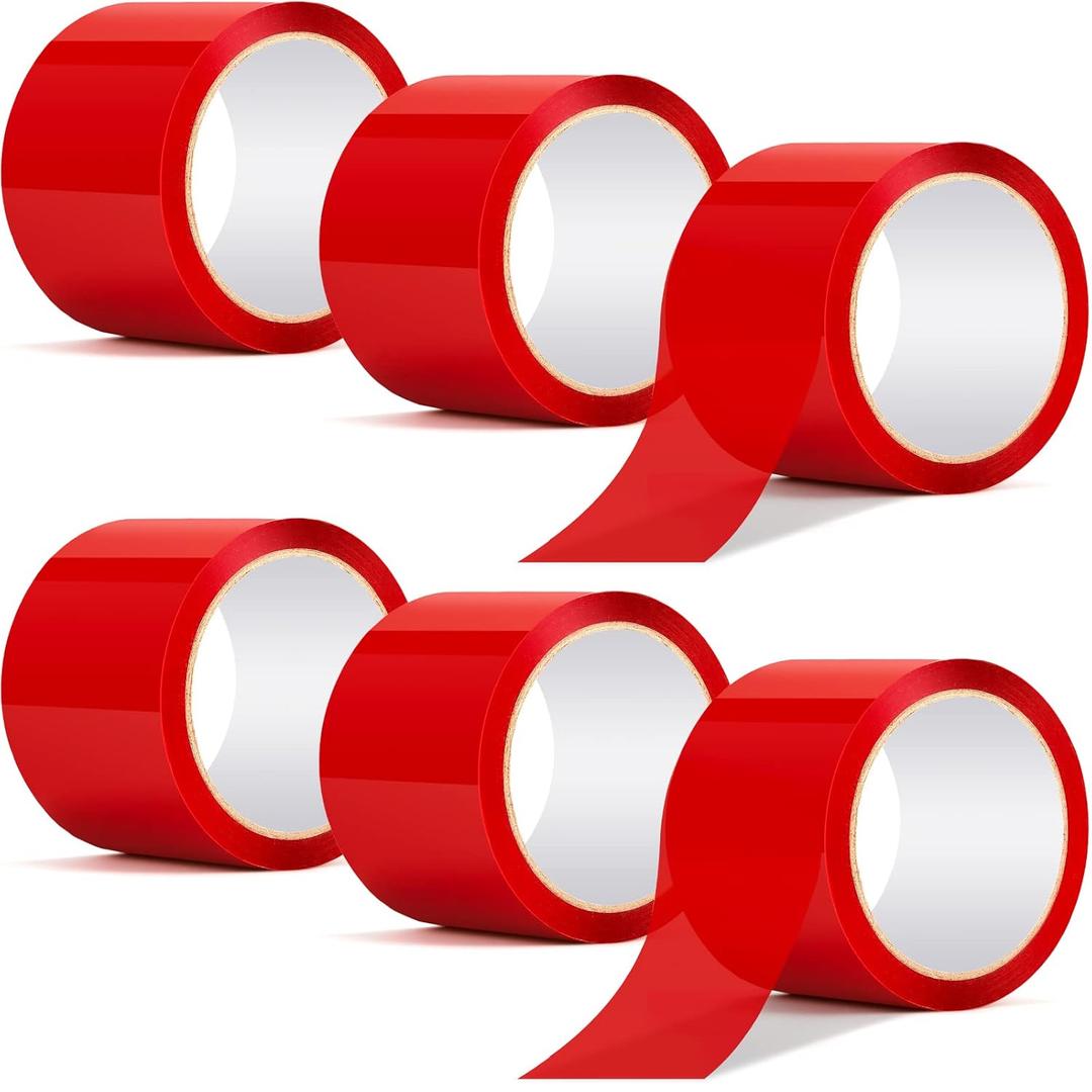 Juexica Construction Seaming Tape Red 3" x 55 Yards Sheathing Sealing Tape Underlayment for Foam Board Insulation, Vapor Barrier, House Wrap(6 Rolls)