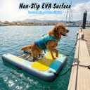 Dog Ramp for Pool & Lake, Inflatable Water Platform 60'' x 40'' Floating Dock for Pets Up to 240 lbs, Non-Slip EVA Surface with Ladder, Boat & Dock Access for Swimming and Outdoor Use, 40 inches by 60"
