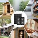Solar Exhaust Fan for Chicken Coop with 25W Solar Panel & 4-Pack High-Speed Brushless DC Fans, Solar Powerd Shed Ventilation Fan for Chicken Coops, Greenhouses, Sheds, Pet Houses