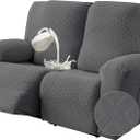 Waterproof Recliner Loveseat Cover,Stretch Reclining Sofa Covers with Pockets,Washable Lazy Boy Recliner Slipcovers,Leakproof Couch Protector for Kids, Pets, Dog and Cat (2 Seat, Dark Gray)