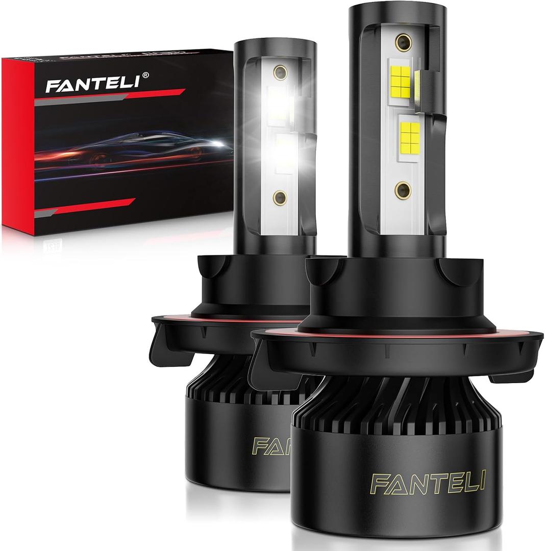 High and Low Beam Combo 6500K Cool White 800% Brighter 34000LM, Backup 1:1 Design with Cooling Fan Plug and Play Off-Road Light Bulbs, Pack of 2, Interior Light