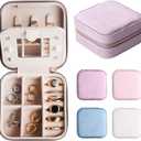 Velvet Bridesmaid Proposal Gifts Jewelry Case, Portable Mini Jewelry Organizer, Small Jewelry Boxes for Women, Bridesmaid Gifts and Travel Essentials to Store (Lilac-1 pc)