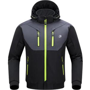 BORLENI Mens Motorcycle Jacket with CE Armor All-Season Motorbike Riding Jackets Men Winter thermal Liner Hood Windproof (Medium, Black)