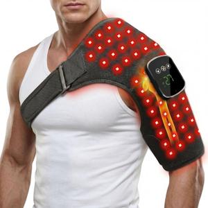 Red Light Therapy Belt for Shoulder Comfort - 5000mAh Cordless Heating Pad with 3 Massage Levels, 5 Light Modes, Adjustable Strap