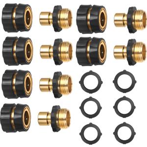 STYDDI Garden Hose Quick Connect Fittings Coupler, Metal Hose Fitting Quick Connector 3/4" Inch Male and Female - No Leaks Water Hoses Quick Disonnect Adapter, 6 Set