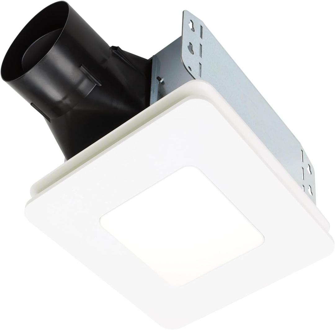 Broan-NuTone Bathroom Exhaust Fan with LED light Easy Retrofit Without Attic Access, Quiet 1.5 Sones, Effective Ventilation at 80 CFM ENERGY STAR Certified Moisture and Odor Control