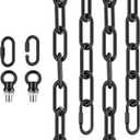 garini 12 Feet Industrial Black Light Fixture Chain, Adjustable Metal Pendant Chandelier Chain Extension with Detachable Link, Maximum Load is 66 Pounds