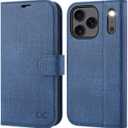 OCASE Compatible with iPhone 17 Pro Max Wallet Case, PU Leather Flip Folio Case with Card Holders RFID Blocking Kickstand [Shockproof TPU Inner Shell] Phone Cover 6.9 Inch 2025, Denim Blue