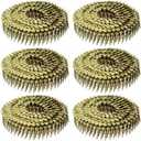 uxcell 2400 Count Siding Nails 1" x 0.083" 15-Degree Ring Shank Full Round Head Collated Wire Coil for Lath and Sheathing Materials