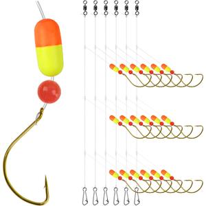 OROOTL Pompano Fishing Rigs, 6pcs Pompano Rigs for Surf Fishing Pre-Rigged Pompano Float Rigs with Circle Hooks Saltwater Fishing Rigs Surf Fishing Gear (Orange/Yellow-6pcs)