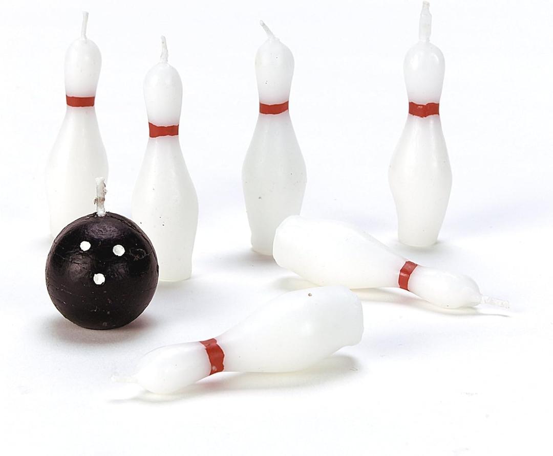 Oasis Supply 7pc Bowling Pins and Ball Candle Set Oasis Supply 7pc Bowling Pins and Ball Candle Set