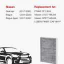 Puroma Cabin Air Filter with Activated Carbon, Replacement for CF11854, CAF1941P, Nissan: 27277-4BU0A and B7277-4BU0A, Compatible with Nissan Qashqai, Rogue, Rogue Sport