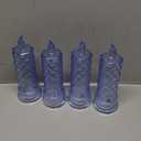 LED Candles, 4Pack Battery Operated Candles with Rose Light Halo, Romantic Flameless Pillar Candles for Valentines Halloween Decorations(Blue, D 2.5" x H 7.2")