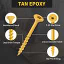 Wood Screws 1-1/2 Inch, FIXLINK Deck Screws #8 x 1-1/2", 150 PCS, Epoxy Coated, T25 Star Bit Above 1500 Hour Salt Spray Coating Outdoor Decking Screws Excellent Rust Resistant for Outdoor Wood Fence
