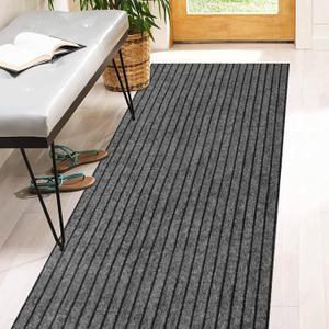 2' x 5' Runner Rugs with Rubber Backing, Indoor Outdoor Utility Carpet Runner Rugs, Stripe Gray, Can Be Used as Aisle for The RV and Boat, Laundry Room and Balcony