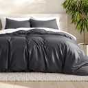 Bare Home Bedding Duvet Cover Full Size - Premium 1800 Super Soft Collection - Lightweight, Cooling - Soft Breathable Bedding Duvet Cover (Full, Forged Iron Grey)