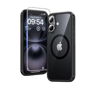 TAURI 3 in 1 for iPhone 16 Case, Compatible with MagSafe [Anti-Yellowing] with 2X Screen Protectors, Military-Grade Protection, Shockproof Slim Magnetic Phone Case for iPhone 16 6.1", Black