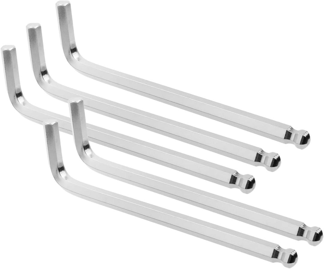 8mm Hex Key Wrench CR-V Steel 6.2" Length Long Arm Ball End Hex Key Wrench for Bike, Furniture,and DIY-5pcs