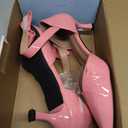 fereshte Women's Pointed Toe Bow Ankle Strap Kitten Heel Pumps, D'Orsay Style Dress Shoes, Size: 11.5
