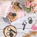 Yinkin 60 Pcs Christmas Thank You Keychain Gifts with Thank You Tag Bags Gift for Christmas Party Favors Employee Coworker (Black)