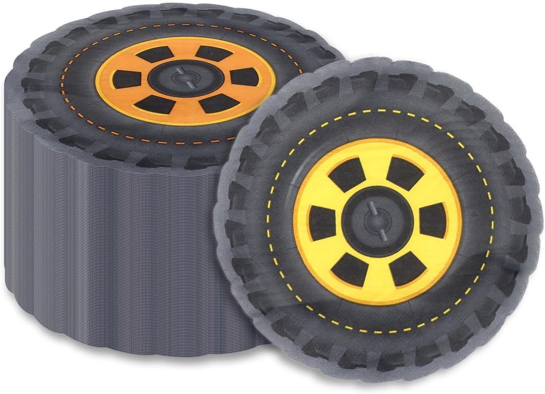 100 Pcs Tire Napkins, Race Car Party Supplies, Two Fast Party Decorations, Wheel Paper Napkins for Race Car Themed Birthday Party, Construction Birthday Party, Fast One Bday