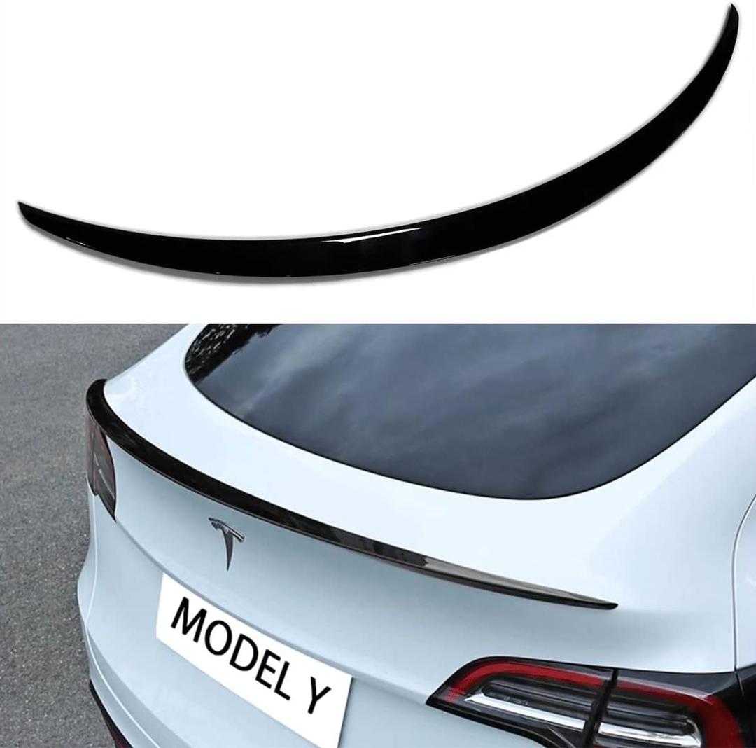 BestEvMod for Tesla Model Y Rear Spoiler Wings ABS for 2020-2024 Tesla Model Y Trunk Lip Tail Wing Rear Trunk Lid (OEM Spoiler, Glossy Black)