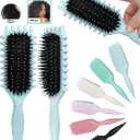 Blue Curl Defining Brush for Curly Hair Detangling & Styling Brush for Women & Men, Defines 2A to 4C Curls, Reduces Frizz, Perfect for Wet & Dry Hair (Blue)