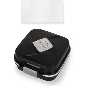 Weekly Pill Organizer, 7 Compartment Travel Pill Case with Rotatable Dose Recorder, Daily Waterproof Airtight Medicine Box for Vitamins & Supplements, Black Small