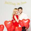 LINGTEER Falling in Love Gold Glitter Bunting Banner Perfect for Happy Thanksgiving Autumn Party Backdrop Gift Decorations Sign.