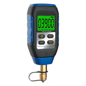 Digital Vacuum Gauge, HVAC Micron Vacuum Gauge Tester, 1/4" Flare, 0-30000 Microns Range, 2% Accuracy, 7/16-20UNF Interface, 4 Units Switch