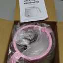Party Desserts Candy and Chocolate Melting Pot with 2 Pots, Mini Electric Fondue Pot, Melts Candy Chocolate in a Couple of Minutes, Ideal for Cake Pops Cookies Cakes, 2.5 Cups, Pink