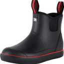 Trudave Women's Deck Boots, Anti-slip Ankle Rain Boot for Women Fishing Boots Waterproof Rubber Garden Shoes for Fishing, Farming & Outdoor Work, Size 6-11 (7, Black)