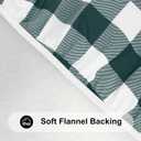 Smiry Round Picnic Tablecloth, Elastic Waterproof Fitted Vinyl Tablecloths for 45"-56" Tables, Flannel Backed Buffalo Plaid Table Cover for Dining, Camping, Outdoor, White and Hunter Green