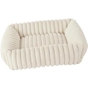 Cozy Bed for Cats and Dogs with Detachable Sleeping Mat and Cushion, White, M