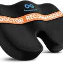 Everlasting Comfort Doctor Recommended Memory Foam Seat Cushion for Office Chairs & Car - Ergonomic Office Desk Accessories - Cushions for Tailbone Pain Relief, Sciatica & Back Support Pillow