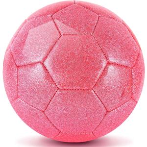 DLUGOPIS Sparkling Pink Toddler Soccer Ball - Mini, Age 3-8, Indoor/Outdoor, Small Size for Boys & Girls (Sparkling Pink, 1)