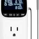 Backlit Digital Temperature Controller Thermostat Socket Plug with Timer Heating and Cooling Mode 110V 15A Fahrenheit