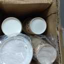Amazon Basics Disposable Hot Paper Coffee Cups with Lids, To Go, Caf Design, 16 oz, 100-Count