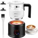 JXXM Electric Milk Frother, 6 in 1 Milk Steamer,17oz Automatic Warm and Cold Foam Maker for Coffee,Latte, Cappuccino, Macchiato, Hot Chocolate (Black)