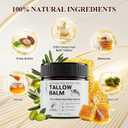 Beef Tallow for Skin,Tallow Face Moisturizer,Organic Whipped Tallow and Honey Balm,Moisturizes and Soothes the Skin(4 Oz1PC)